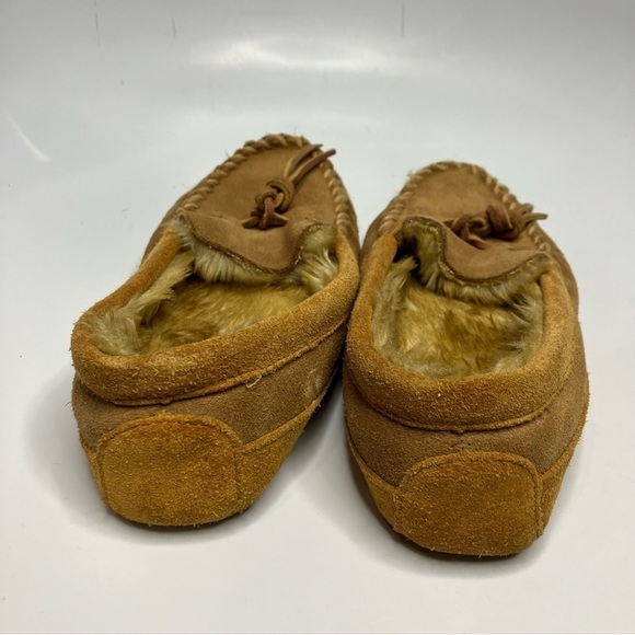 L.L. Bean fur lined leather slippers size 4 youth - Picture 3 of 8